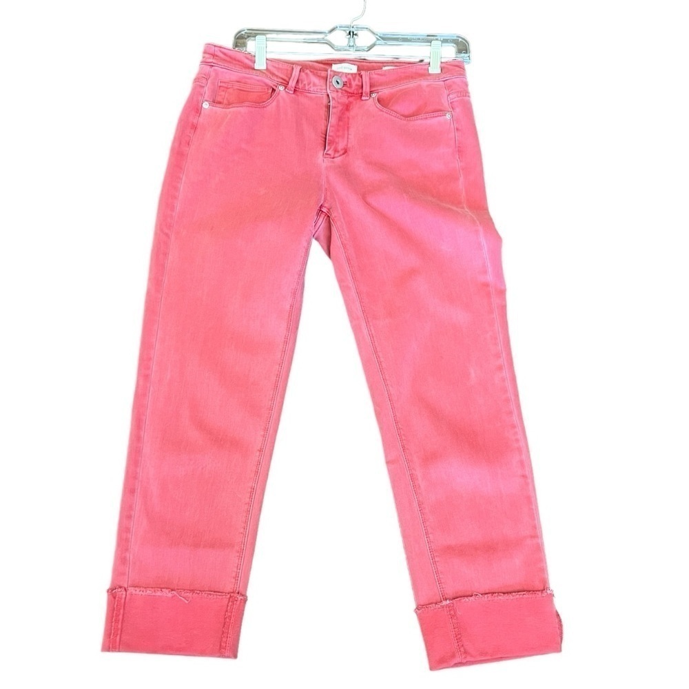 J Jill Cropped Dusty Red Cuffed Jeans - Picture 2 of 7